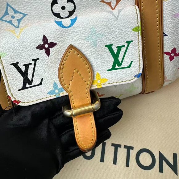 Louis Vuitton White Tricolor Coated Handbag - Picture 7 of 8
